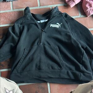 Puma Women's Black Half-Zip Hoodie